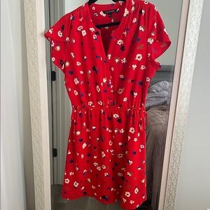 41 Hawthorn Red Floral Drawstring Dress